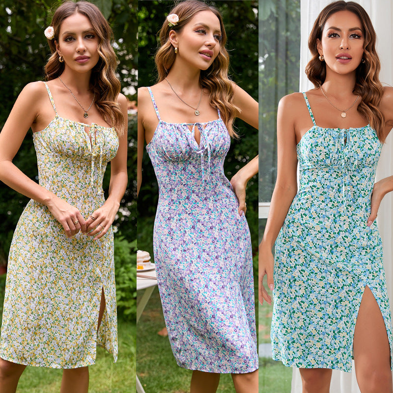 Damen Blumenkleid Verstellbare Träger Norvielle