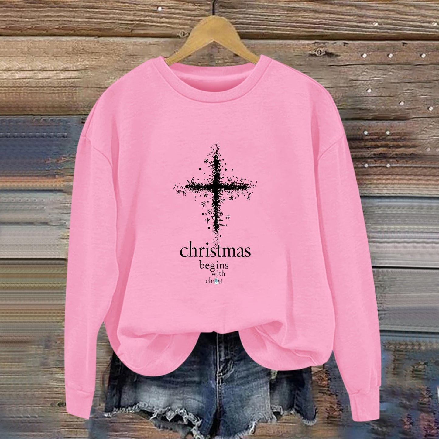 Damen Sweatshirt Christliches Motiv Weich Norvielle