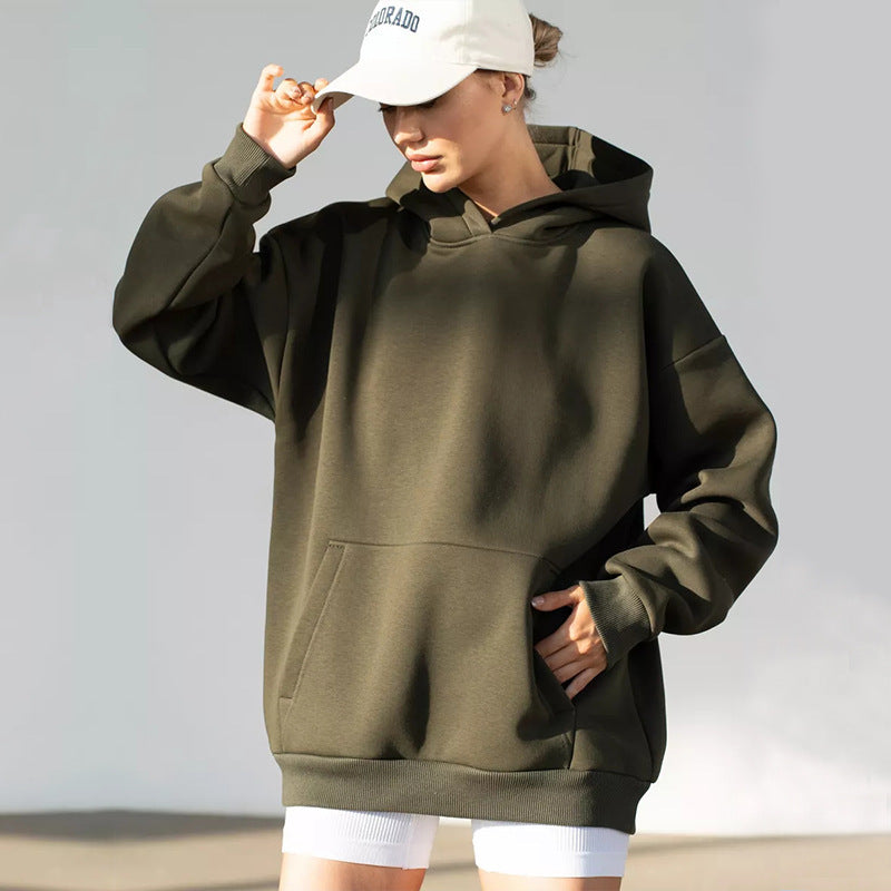 Damen Oversize Kapuzenpullover Baumwollmix