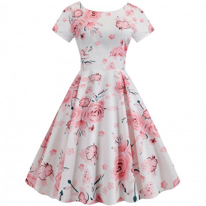 Damen Midi-Kleid Floralmuster Schmeichelnder Schnitt Norvielle