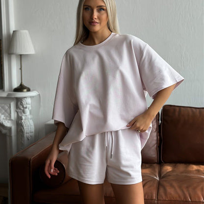 Damen Zweiteiler-Set Oversized T-Shirt und Shorts Norvielle