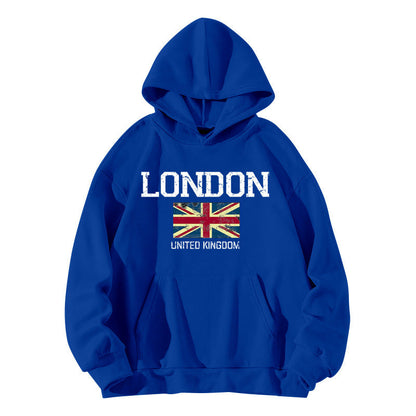 Damen Kapuzenpullover London-Style Kängurutasche Gemütlicher Schnitt