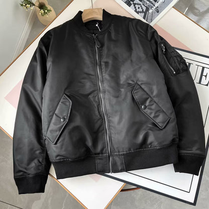 Damen Kunstleder Bomberjacke Praktische Taschen