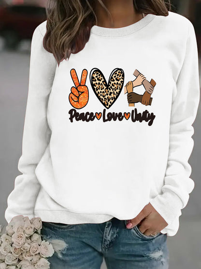 Damen Sweatshirt Peace Love Unity Motiv Norvielle