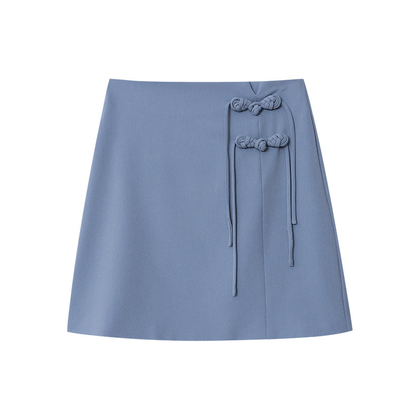 Damen Wickelrock Elegantes Design Knöpfe