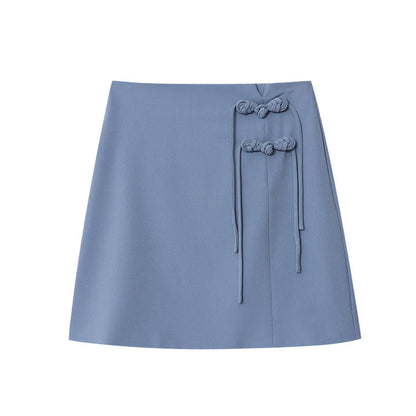 Damen Wickelrock Elegantes Design Knöpfe