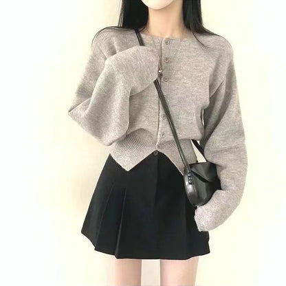 Damen Crop-Pullover Oversized Ärmel Norvielle