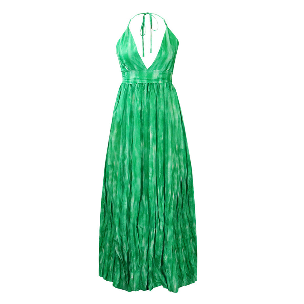 Damen Maxikleid V-Ausschnitt Fließendes Design Norvielle