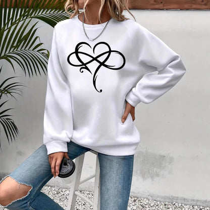 Damen Sweatshirt Herzdesign Entspannt Norvielle