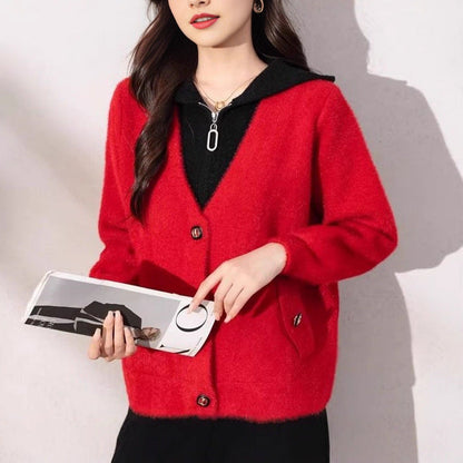 Damen Strickjacke Edle Knöpfe Norvielle