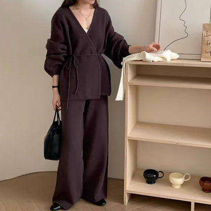 Damen Wickeloberteil Weites Design mit Hose