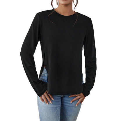 Damen Langarmshirt Bequem Cut-Out-Details Norvielle