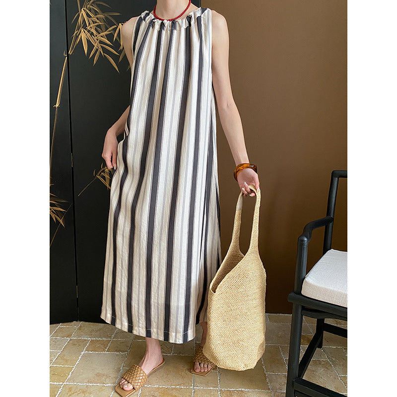 Damen Maxikleid mit Streifen und Taschen Norvielle