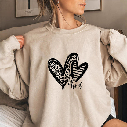 Damen Sweatshirt Herzmotiv Lässiger Schnitt Norvielle - Norvielle