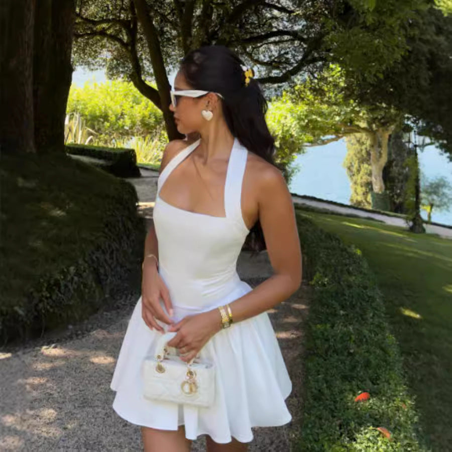 Damen Hochzeitskleid mit Halterdesign und schwingendem Rock