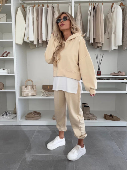 Damen Kapuzenpullover mit Sweatpants Hochgeschnitten Norvielle