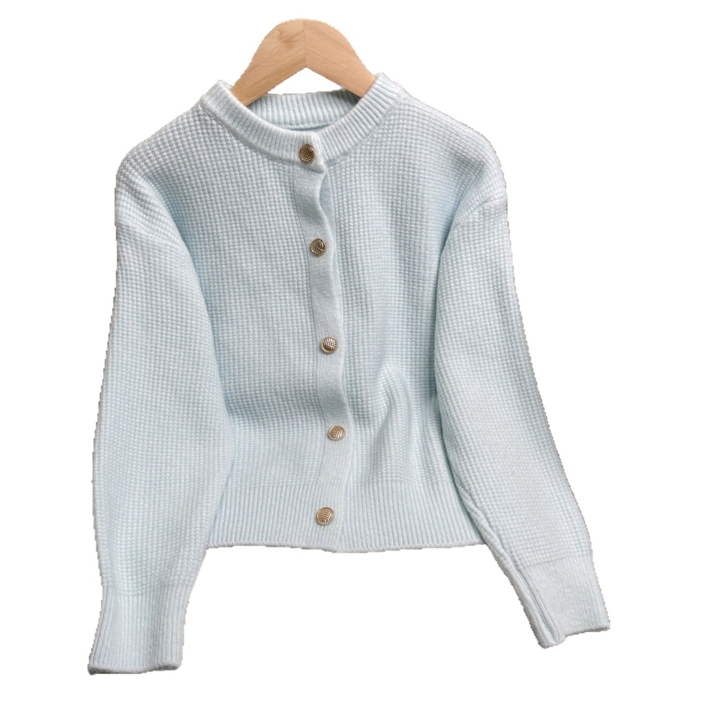 Damen Strickjacke Knopfdetails Modernes Muster Norvielle