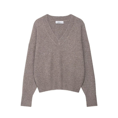 Damen V-Pullover Wolle Norvielle - Norvielle