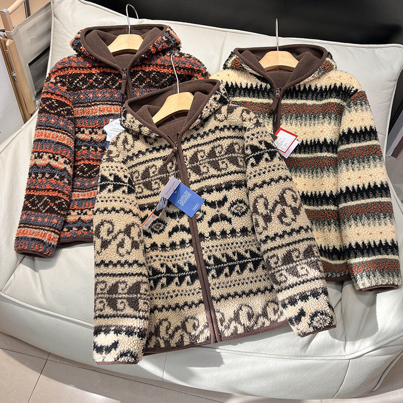 Damen Fleecejacke Mit Muster Grün - Norvielle