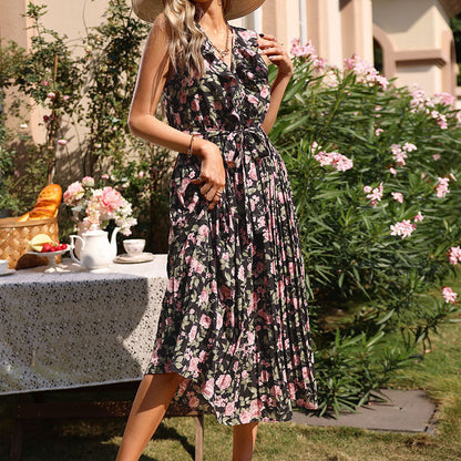 Damen Maxikleid Floralmuster Schwingrock Norvielle - Norvielle