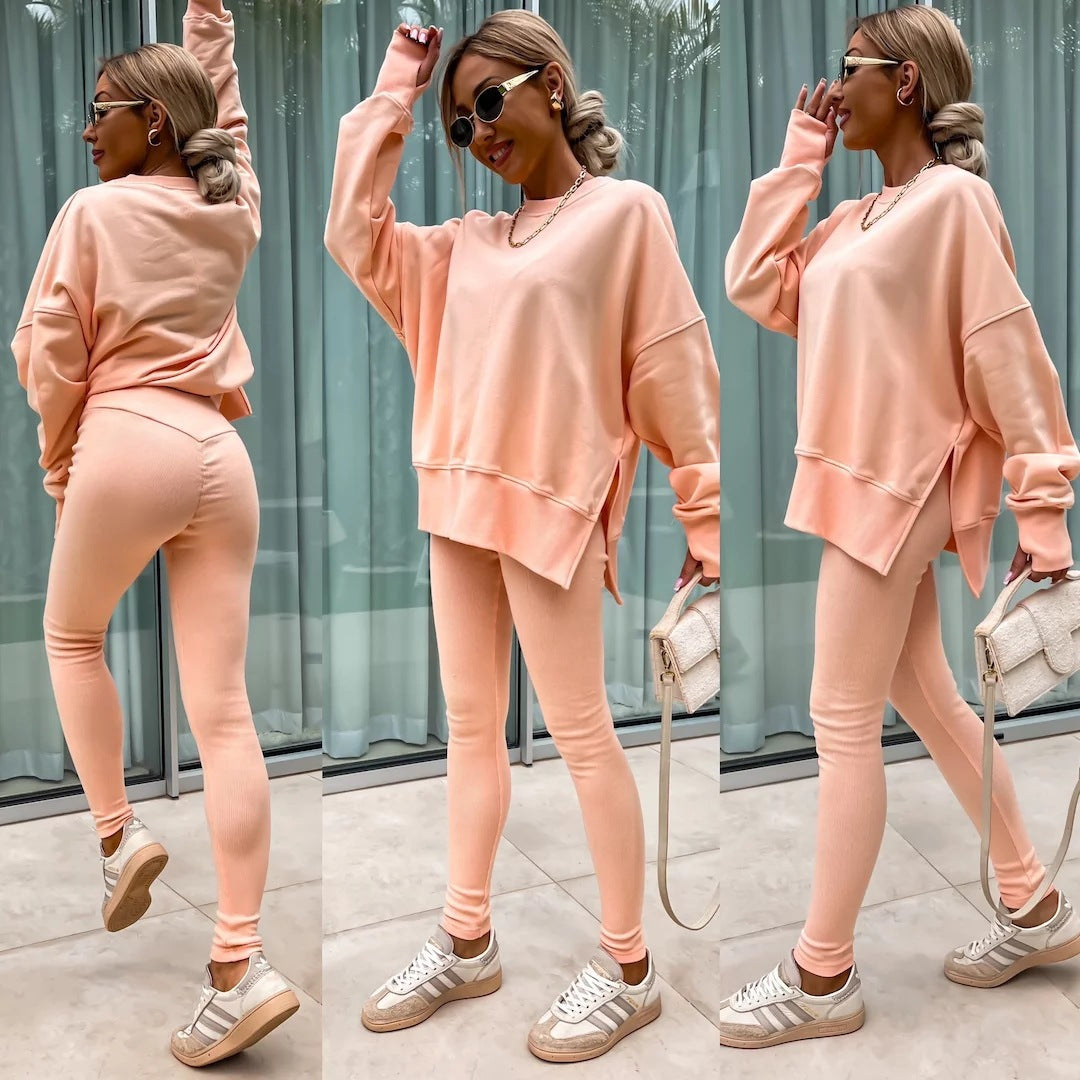 Damen Sport-Loungewear-Set mit Sweatshirt und Leggings