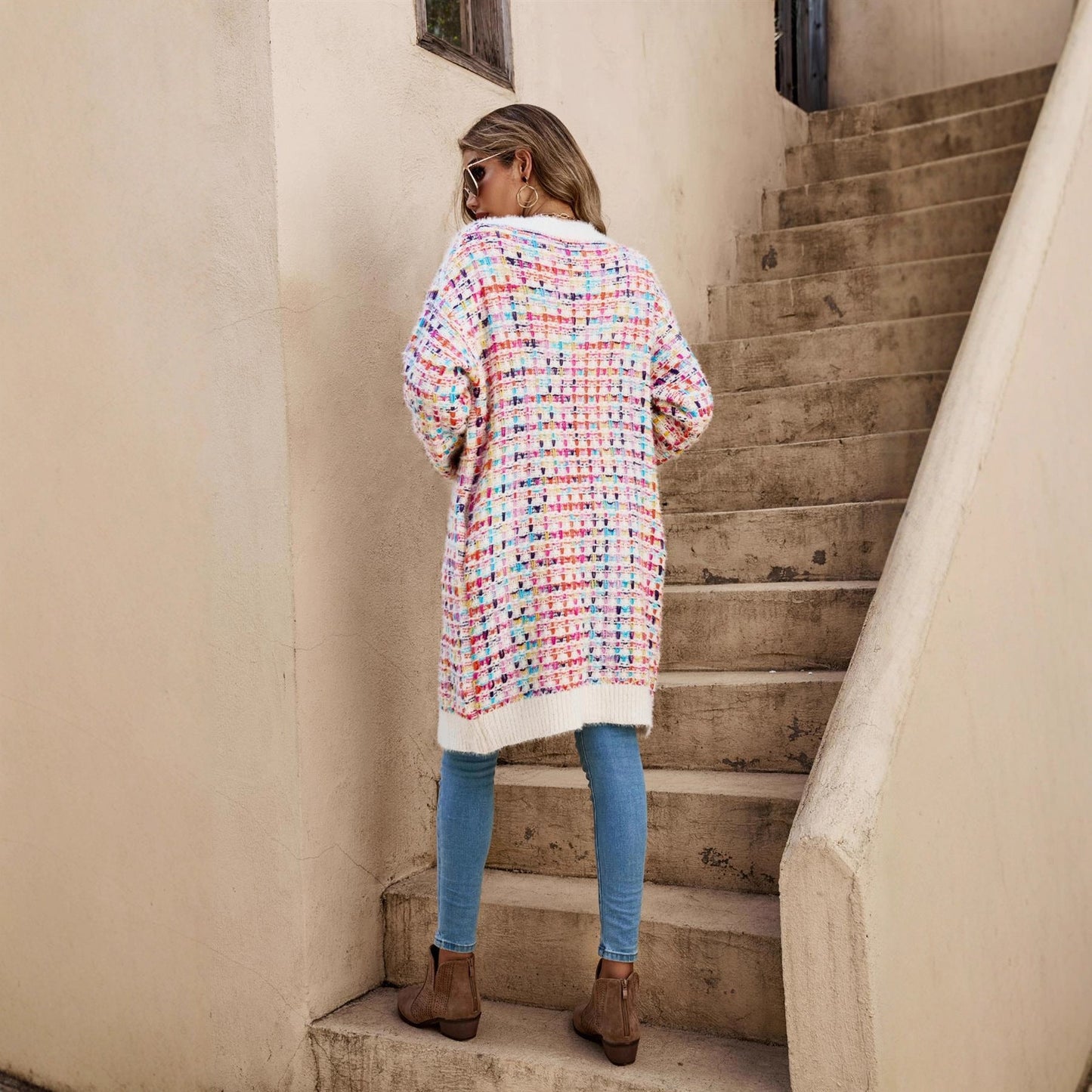 Damen Strickcardigan Modernes Kunstdesign Norvielle