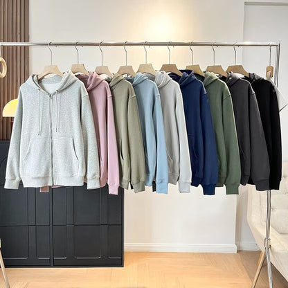Damen Zip-Hoodie Sportlich Kängurutaschen Norvielle Schwarz - Norvielle