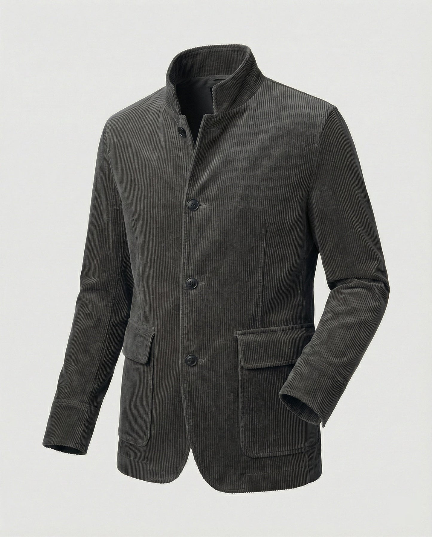 Herren Cordmantel Knopfleiste