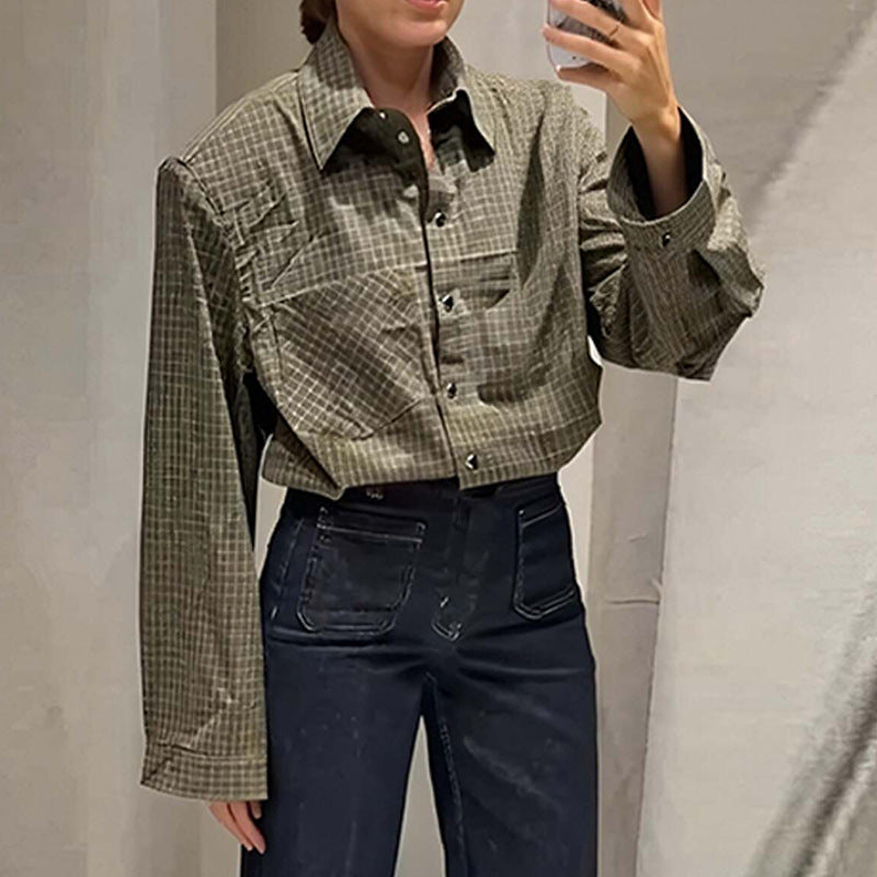 Damen Karobluse Lässiger Schnitt Norvielle - Norvielle