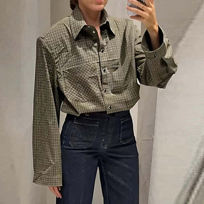 Damen Karobluse Lässiger Schnitt Norvielle - Norvielle