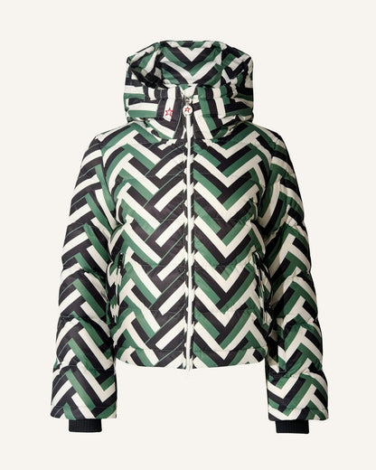 Damen Steppjacke mit Kapuze Geometrisches Muster