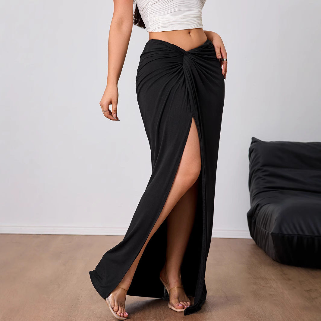 Damen Maxirock Elegantes Design Hochschlitz Norvielle - Norvielle