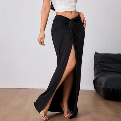 Damen Maxirock Elegantes Design Hochschlitz Norvielle - Norvielle