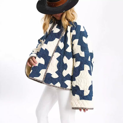 Damen Steppjacke Leicht Geometrische Muster Norvielle - Norvielle