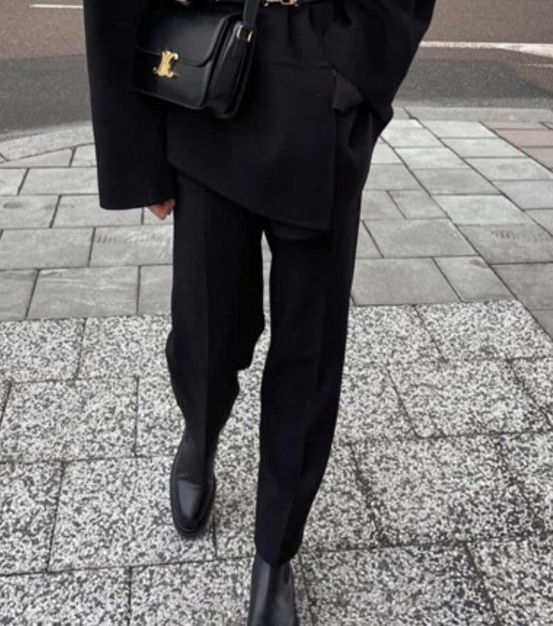 Damen Anzughose Hochtaillen Hose mit Gürtel