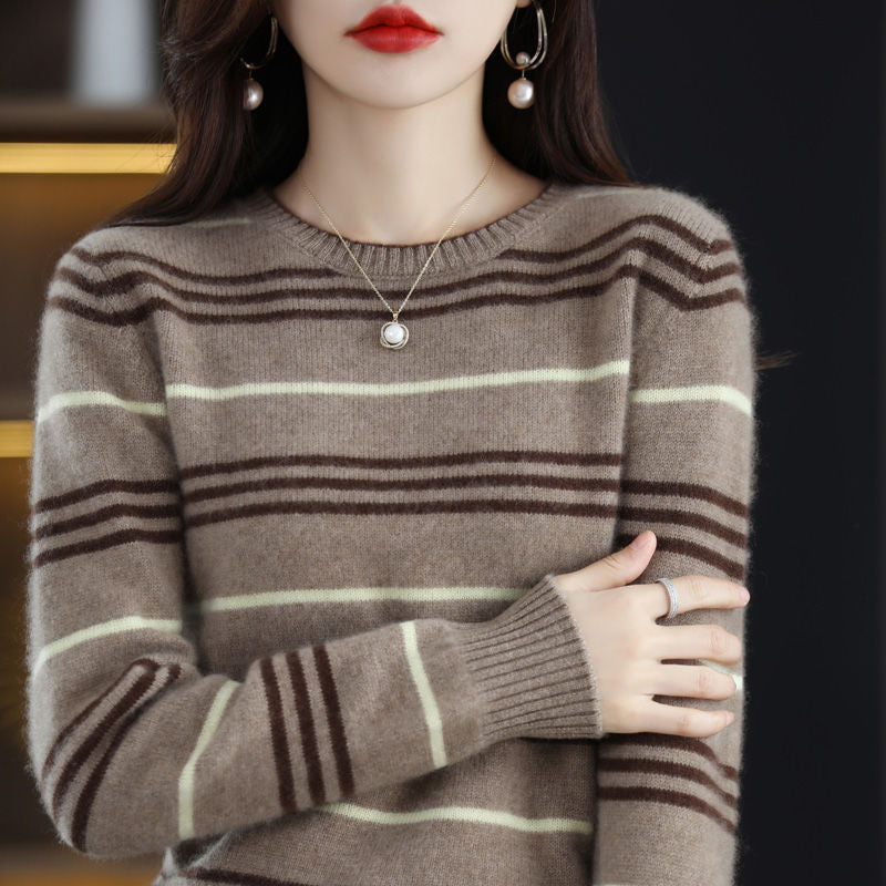Damen Streifenpullover Modern Gemütlich Norvielle - Norvielle