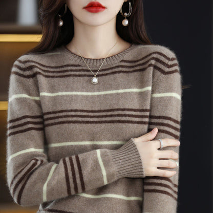 Damen Streifenpullover Modern Gemütlich Norvielle - Norvielle