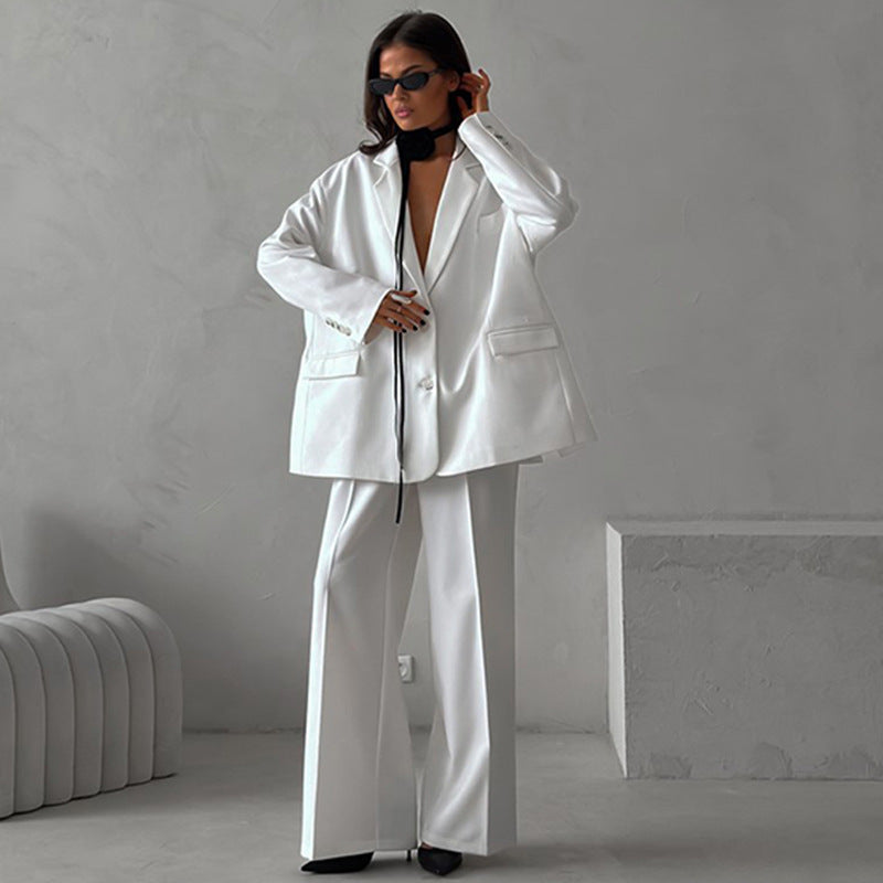 Damen Blazer Anzug Set mit hohen Hosen Norvielle