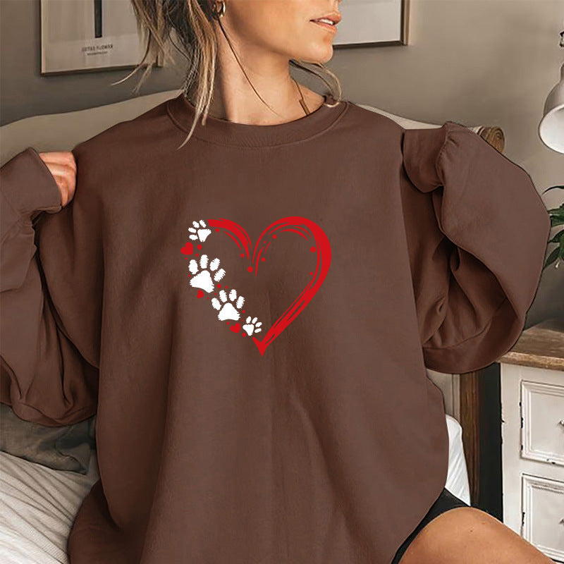 Damen Sweatshirt Herz Pfotendesign Norvielle