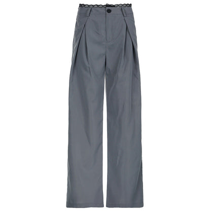 Damenhosen Hohe Taille Spitzenbund