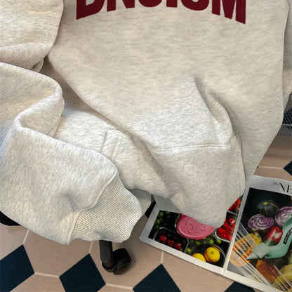 Damen Kapuzenpullover Großer Schriftzug Norvielle