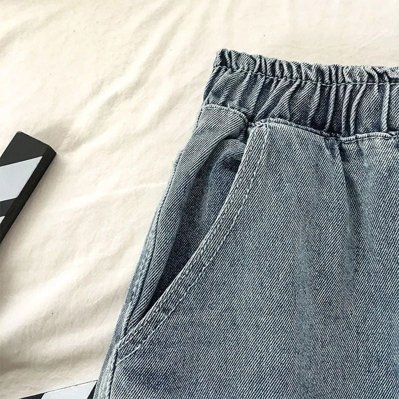 Damen Denim-Shorts Elastischer Bund