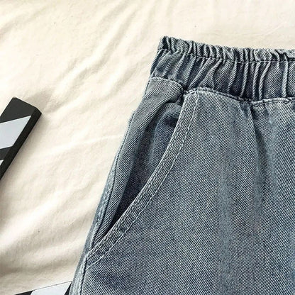 Damen Denim-Shorts Elastischer Bund