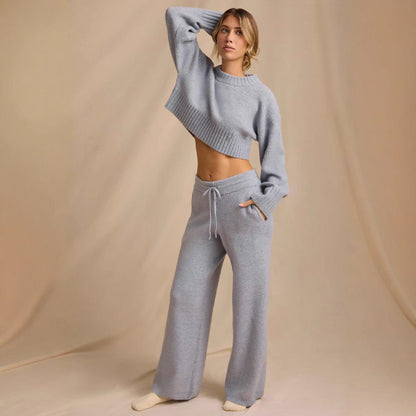 Damen Strick-Loungewear-Set Cropped Norvielle