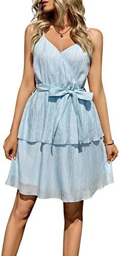 Damen Sommerkleid Wickeloptik Rüschen Norvielle