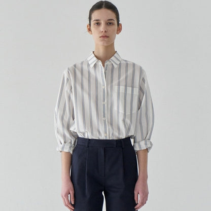 Damen Bluse Übergroß Gestreift Norvielle