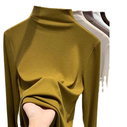 Damen Langarm Rollkragenpullover Strickstoff