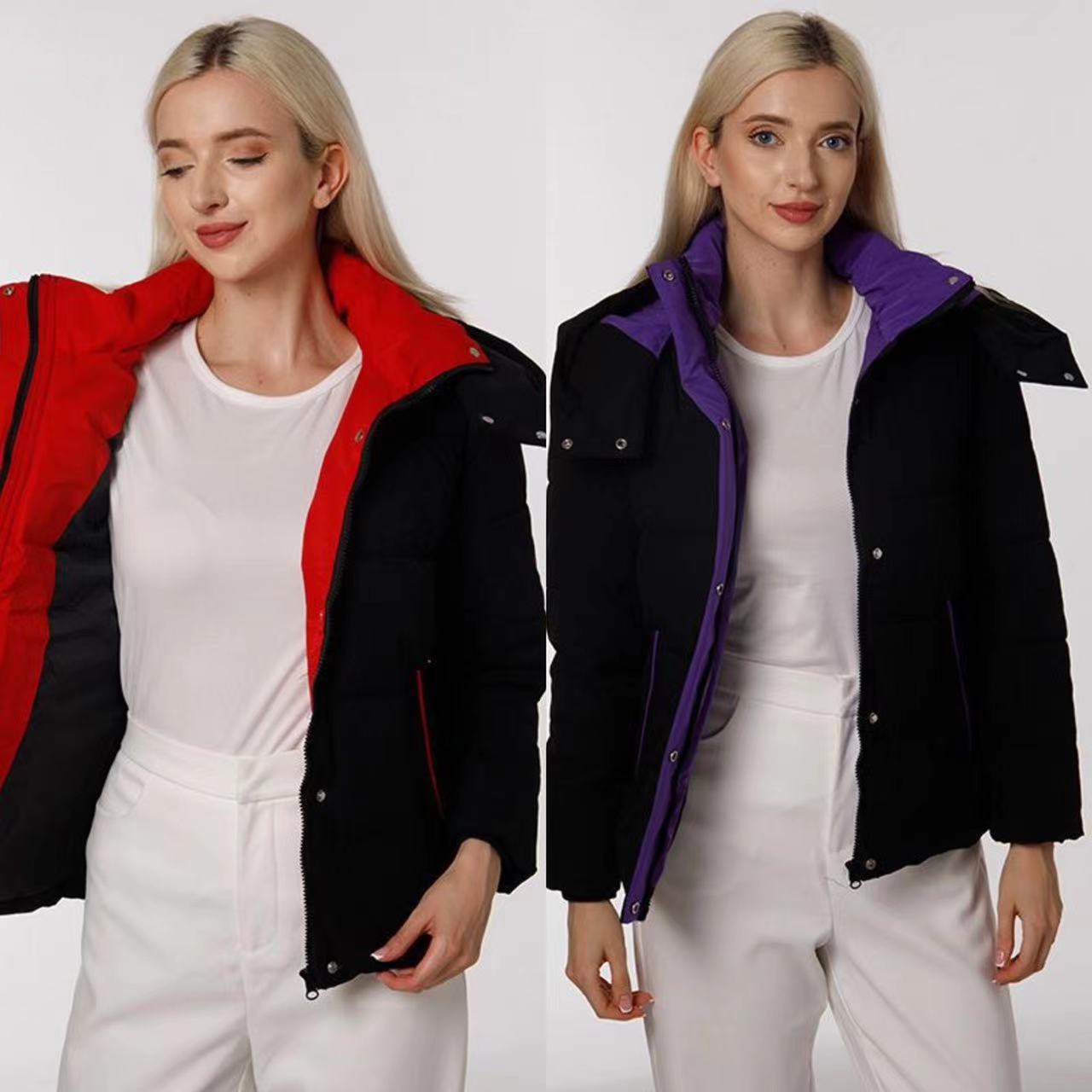 Damen Winterjacke Gesteppt Wendbar Praktische Taschen Norvielle - Norvielle
