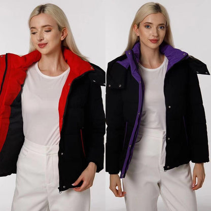 Damen Winterjacke Gesteppt Wendbar Praktische Taschen Norvielle - Norvielle
