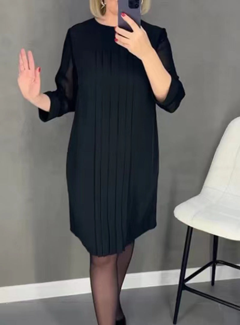 Damen Rüschenkleid transparente Ärmel Norvielle